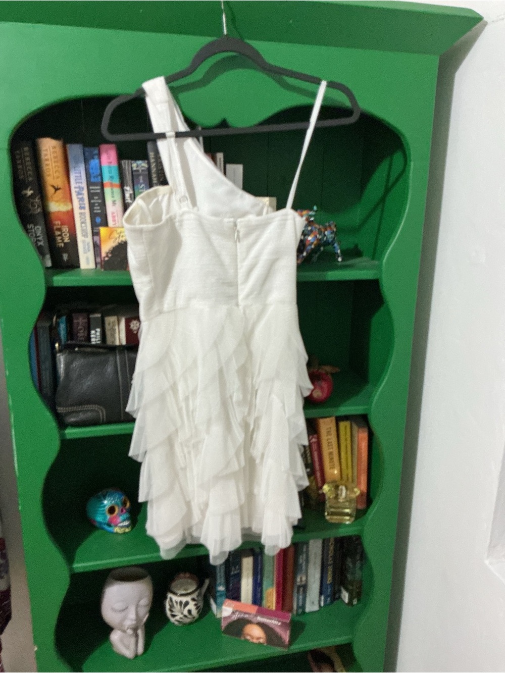 BCBGMaxAzria White Ruffled One-Shoulder Dress - Picture 2 of 4